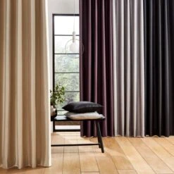 Catherine Lansfield Faux Silk Blackout Thermal Eyelet Curtains -Home Furnishing Store 30885215 alt03