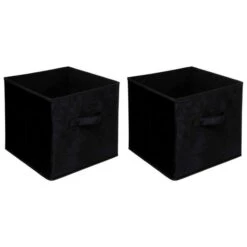 Mix And Modul Set Of 2 Velvet Cube Storage Boxes -Home Furnishing Store 30885515