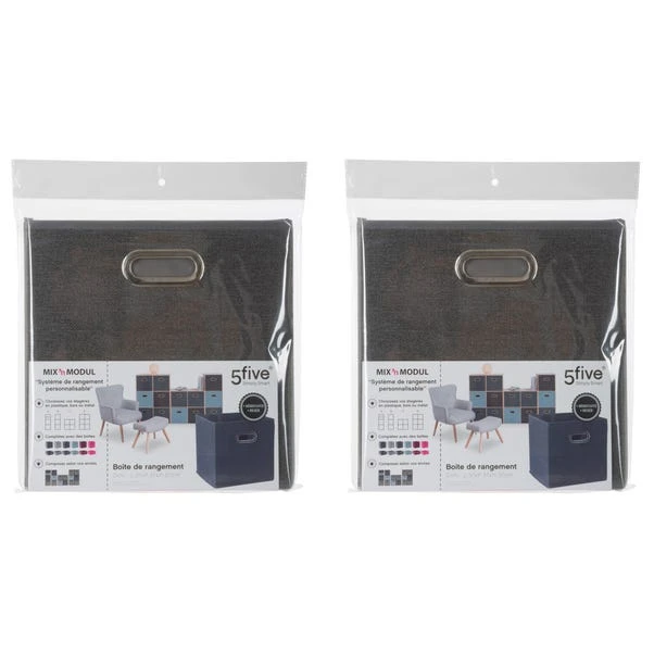 Mix And Modul Set Of 2 Linen Effect Cube Storage Boxes 13 Mix And Modul Set Of 2 Linen Effect Cube Storage Boxes - Image 11