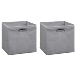 Mix And Modul Set Of 2 Linen Effect Cube Storage Boxes 24 Mix And Modul Set Of 2 Linen Effect Cube Storage Boxes -Home Furnishing Store 30885518