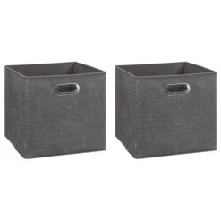 Mix And Modul Set Of 2 Linen Effect Cube Storage Boxes 32 Mix And Modul Set Of 2 Linen Effect Cube Storage Boxes -Home Furnishing Store 30885519