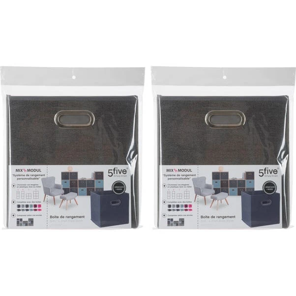 Mix And Modul Set Of 2 Linen Effect Cube Storage Boxes 17 Mix And Modul Set Of 2 Linen Effect Cube Storage Boxes - Image 15