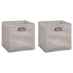 Mix And Modul Set Of 2 Linen Effect Cube Storage Boxes 21 Mix And Modul Set Of 2 Linen Effect Cube Storage Boxes -Home Furnishing Store 30885522