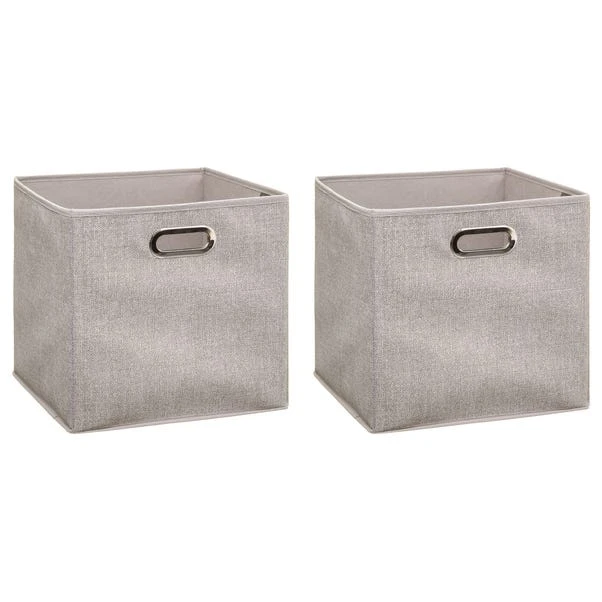 Mix And Modul Set Of 2 Linen Effect Cube Storage Boxes 5 Mix And Modul Set Of 2 Linen Effect Cube Storage Boxes - Image 3