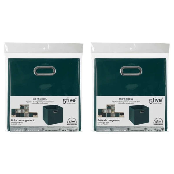 Mix And Modul Set Of 2 Linen Effect Cube Storage Boxes 4 Mix And Modul Set Of 2 Linen Effect Cube Storage Boxes - Image 2