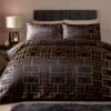Soiree Bardon Black Duvet Cover And Pillowcase Set