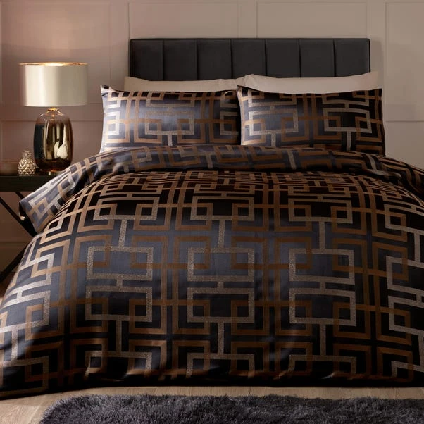 Soiree Bardon Black Duvet Cover And Pillowcase Set 3 Soiree Bardon Black Duvet Cover And Pillowcase Set