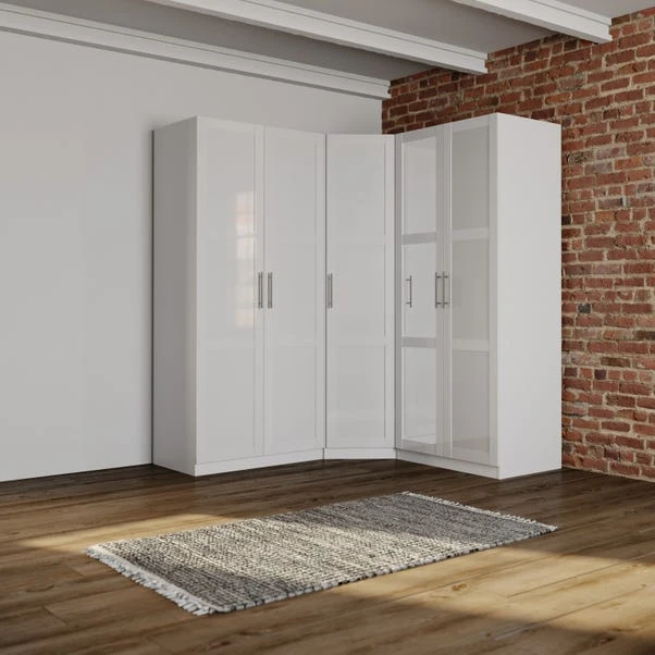 Harmony Sudbury Framed 3 Piece Mirrored Corner Wardrobe Set 3 Harmony Sudbury Framed 3 Piece Mirrored Corner Wardrobe Set