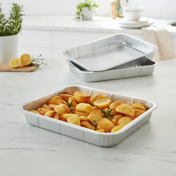 Pack Of 3 Smooth Wall Foil Baking Tray 3 Pack Of 3 Smooth Wall Foil Baking Tray