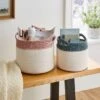 Set Of 2 Crochet Effect Storage Baskets -Home Furnishing Store 30890657