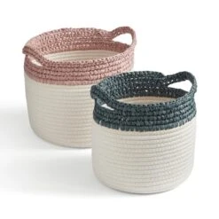 Set Of 2 Crochet Effect Storage Baskets -Home Furnishing Store 30890657 alt02