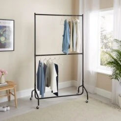 2 Tier Clothes Rail On Wheels