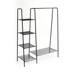 Multifunctional Metal Clothes Rail With Shelves -Home Furnishing Store 30891261 alt02