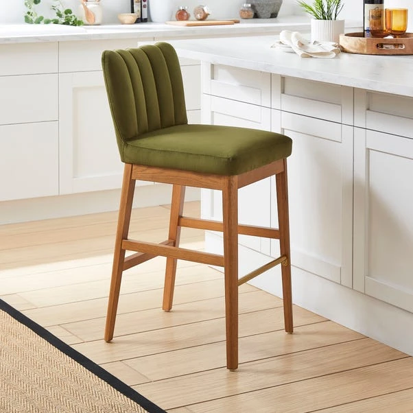 Delilah Bar Stool, Velvet 4 Delilah Bar Stool, Velvet - Image 2