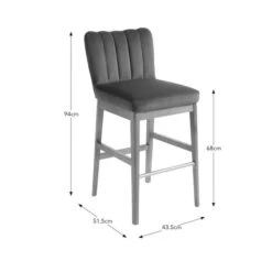 Delilah Bar Stool, Velvet 28 Delilah Bar Stool, Velvet -Home Furnishing Store 30891295 alt09
