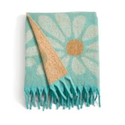 Retro Flower Mohair Throw 130cm X 180cm -Home Furnishing Store 30891367 alt04