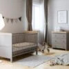 Little Acorns Classic Oak Effect Cot Bed And 3 Drawer Chest Nursery Set -Home Furnishing Store 30892460