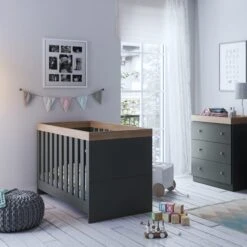 Little Acorns Burlington Cot Bed And 3 Drawer Chest Nursery Set -Home Furnishing Store 30892466