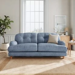 Martha Faux Linen 3 Seater Sofa -Home Furnishing Store 30892912