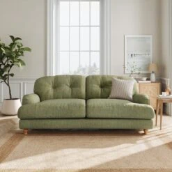 Martha Faux Linen 3 Seater Sofa -Home Furnishing Store 30892920