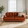 Martha Matte Plush Velvet 3 Seater Sofa -Home Furnishing Store 30892968