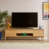 Elements Holmes Extra Wide TV Unit For TVs Up To 80", Oak 2 Elements Holmes Extra Wide TV Unit For TVs Up To 80", Oak -Home Furnishing Store 30893746