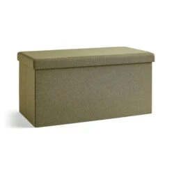 Faux Linen Rectangular Ottoman -Home Furnishing Store 30893853 alt02