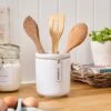 Elements Cream Speckled Hang Tag Utensil Pot 1 Elements Cream Speckled Hang Tag Utensil Pot -Home Furnishing Store 30893998