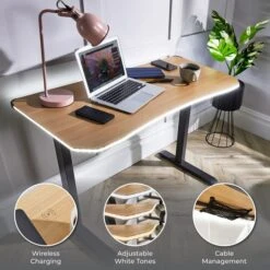 XR Living Oka Office Desk With LED Lights And Wireless Charging -Home Furnishing Store 30895059
