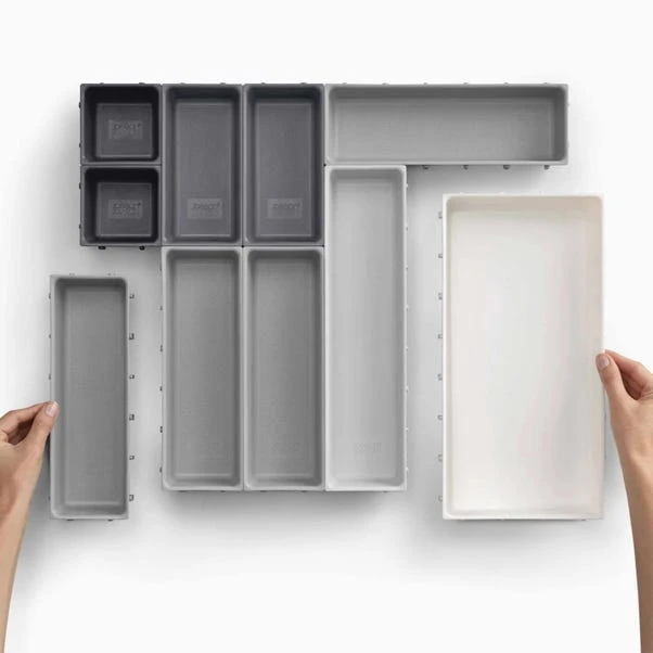 Joseph Joseph 10 Piece Grey Box Drawer Organiser Set 4 Joseph Joseph 10 Piece Grey Box Drawer Organiser Set - Image 2