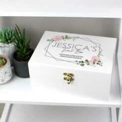 Personalised Abstract Rose White Wooden Memory Box -Home Furnishing Store 30897516 alt03
