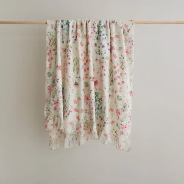 Watercoloured Floral Throw 130cm X 180cm 4 Watercoloured Floral Throw 130cm X 180cm - Image 2
