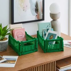 Pack Of 2 Foldable Crates -Home Furnishing Store 30898617