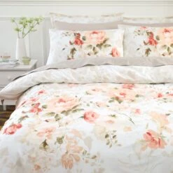 Evelyn Rose Coral Duvet Cover And Pillowcase Set 23 Evelyn Rose Coral Duvet Cover And Pillowcase Set -Home Furnishing Store 30901548 alt01
