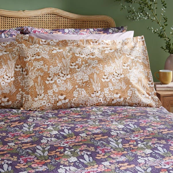 Harvest Floral Purple Oxford Pillowcase 3 Harvest Floral Purple Oxford Pillowcase