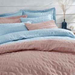 Aria Seersucker Duvet Cover And Pillowcase Set -Home Furnishing Store 30901636 alt06