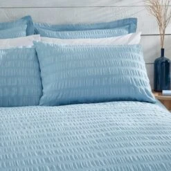 Aria Seersucker Duvet Cover And Pillowcase Set -Home Furnishing Store 30901639 alt01