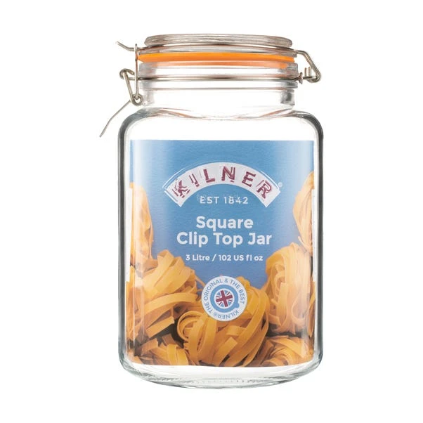 Kilner Clip Lock 3L Square Jar 5 Kilner Clip Lock 3L Square Jar - Image 3