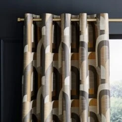 Alvin Geometric Jacquard Eyelet Curtains -Home Furnishing Store 30902095