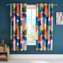 Elements Abstract Blocks Blackout Eyelet Curtains -Home Furnishing Store 30903785 alt05