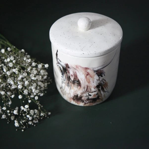 Meg Hawkins Highland Cow Storage Canister 3 Meg Hawkins Highland Cow Storage Canister