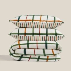 Woodland Check Fleece Duvet Cover And Pillowcase Set -Home Furnishing Store 30905187 alt06