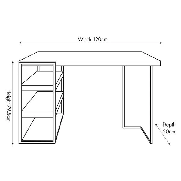 Jersey Desk, Concrete Effect 10 Jersey Desk, Concrete Effect - Image 8