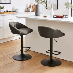 Lowen Adjustable Bar Stool, Faux Leather -Home Furnishing Store 30907959 alt01