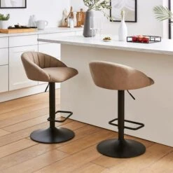 Lowen Adjustable Bar Stool, Faux Leather -Home Furnishing Store 30907960 alt01