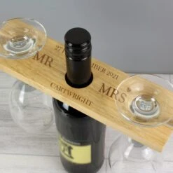 Personalised Married Couple Wine Glass And Bottle Holder -Home Furnishing Store 30908442 alt03