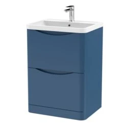 Lunar Floor Standing 2 Drawer Vanity Unit With Polymarble Basin -Home Furnishing Store 30910147