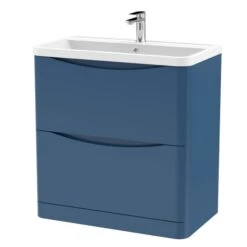 Lunar Floor Standing 2 Drawer Vanity Unit With Polymarble Basin -Home Furnishing Store 30910245