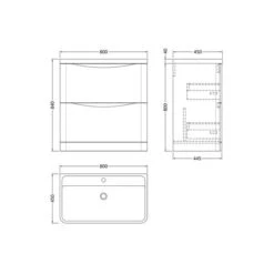 Lunar Floor Standing 2 Drawer Vanity Unit With Polymarble Basin -Home Furnishing Store 30910245 alt09
