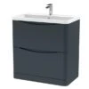 Lunar Floor Standing 2 Drawer Vanity Unit With Polymarble Basin -Home Furnishing Store 30910247